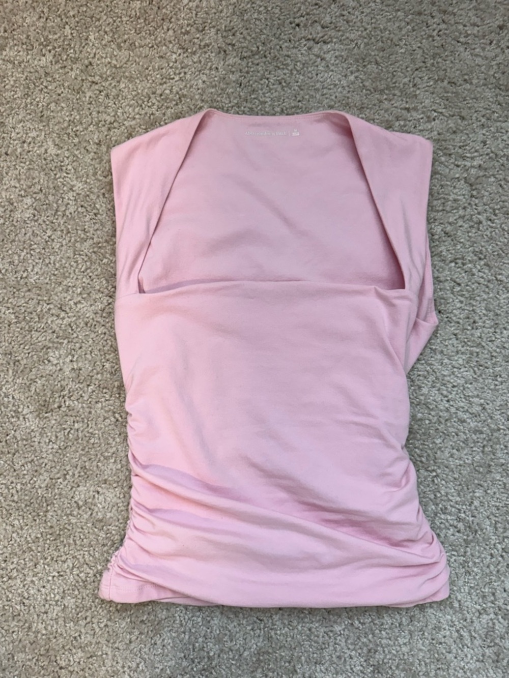 Abercrombie & Fitch Light Pink Ruched Scoop Neck Tank